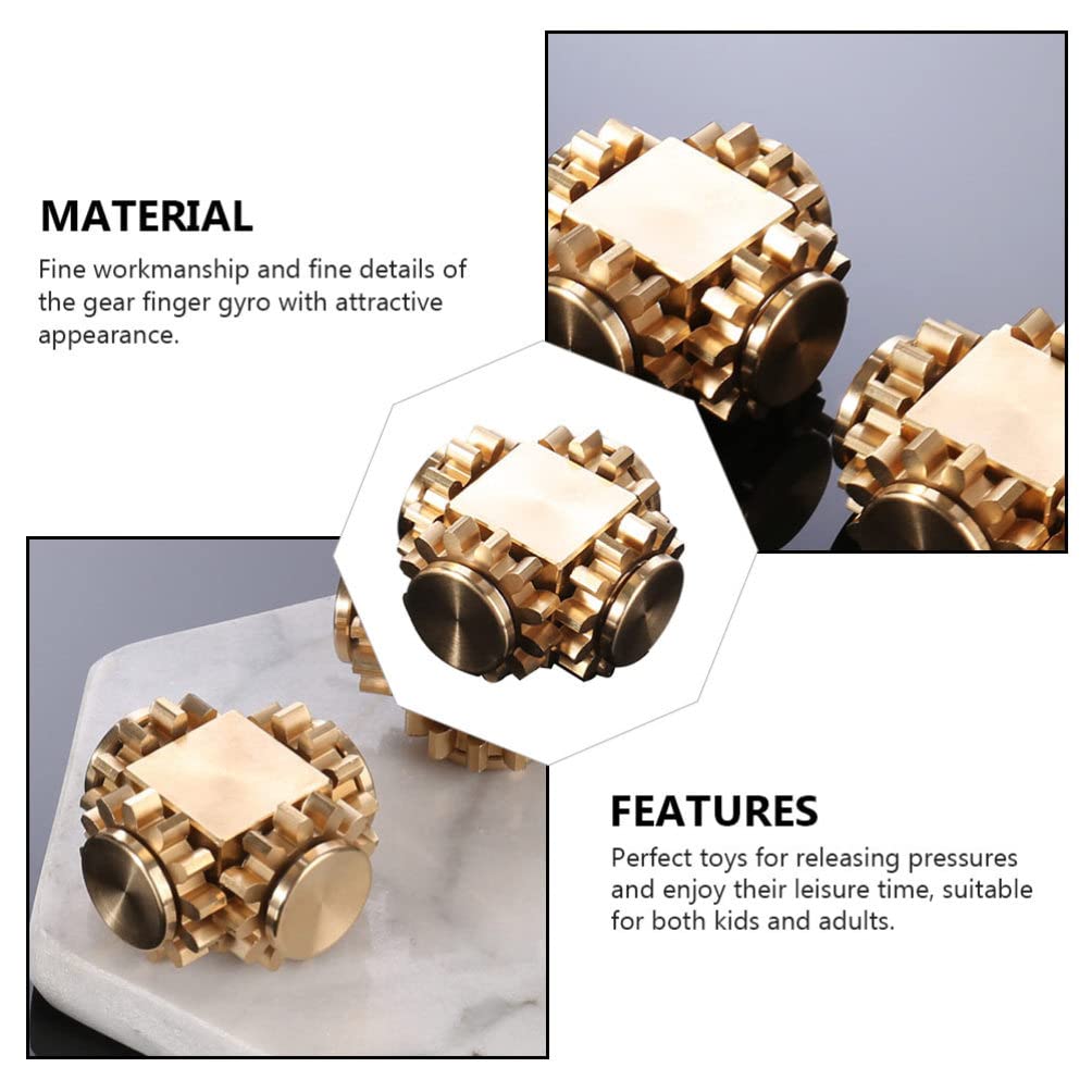 Balacoo Brass Fingertip Gyro Toy - Mini Stress Relief Cube for Kids & Adults, Pocket-Sized Decompression Spinner for Office, Travel & Anxiety Relief