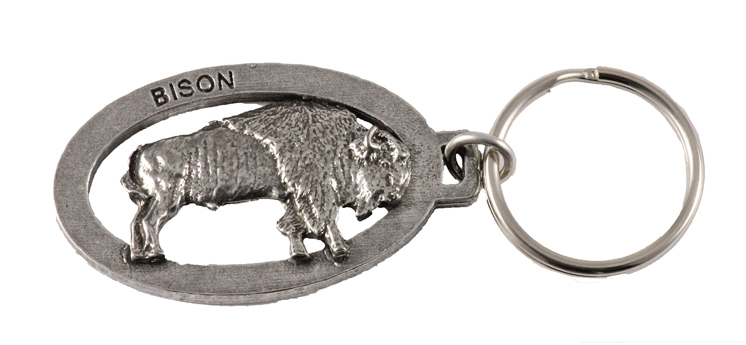 Handmade Pewter Bison Keychain - 2
