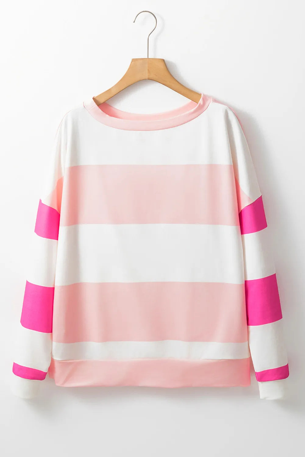 Women's Contrast Color Block Round Neck Long Sleeve T-Shirt - Casual Fashion Top for Everyday Wear, Work & Outfits