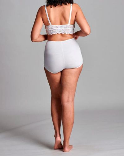 Women's High Waist Cotton Ostomy Underwear - Comfortable Post-Surgery Shorts for Colostomy & Ileostomy (White, Left Side) - Ideal for Daily Wear & Recovery After Stoma Surgery