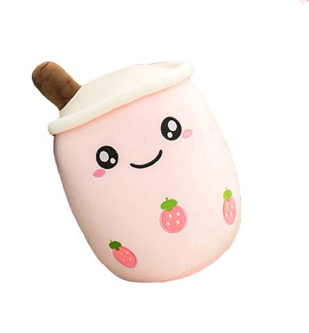 Cute Bubble Tea Plush Toy - Soft Stuffed Milk Tea Pillow Gift for Kids, Girls & Boys (9.4 Inch Pink Round) - Perfect for Bedroom Decor, Birthday Gifts & Kawaii Lovers