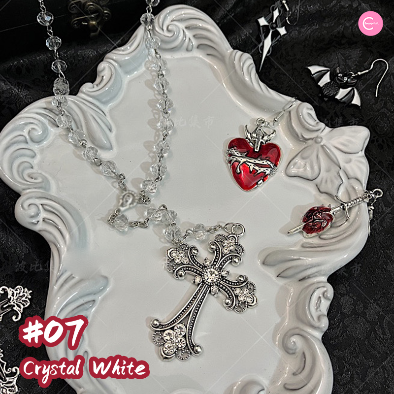 Gothic Dark Punk Cross Pendant Necklace for Women & Men - Stainless Steel Gothic Jewelry - Perfect for Halloween, Cosplay, and Alternative Fashion
