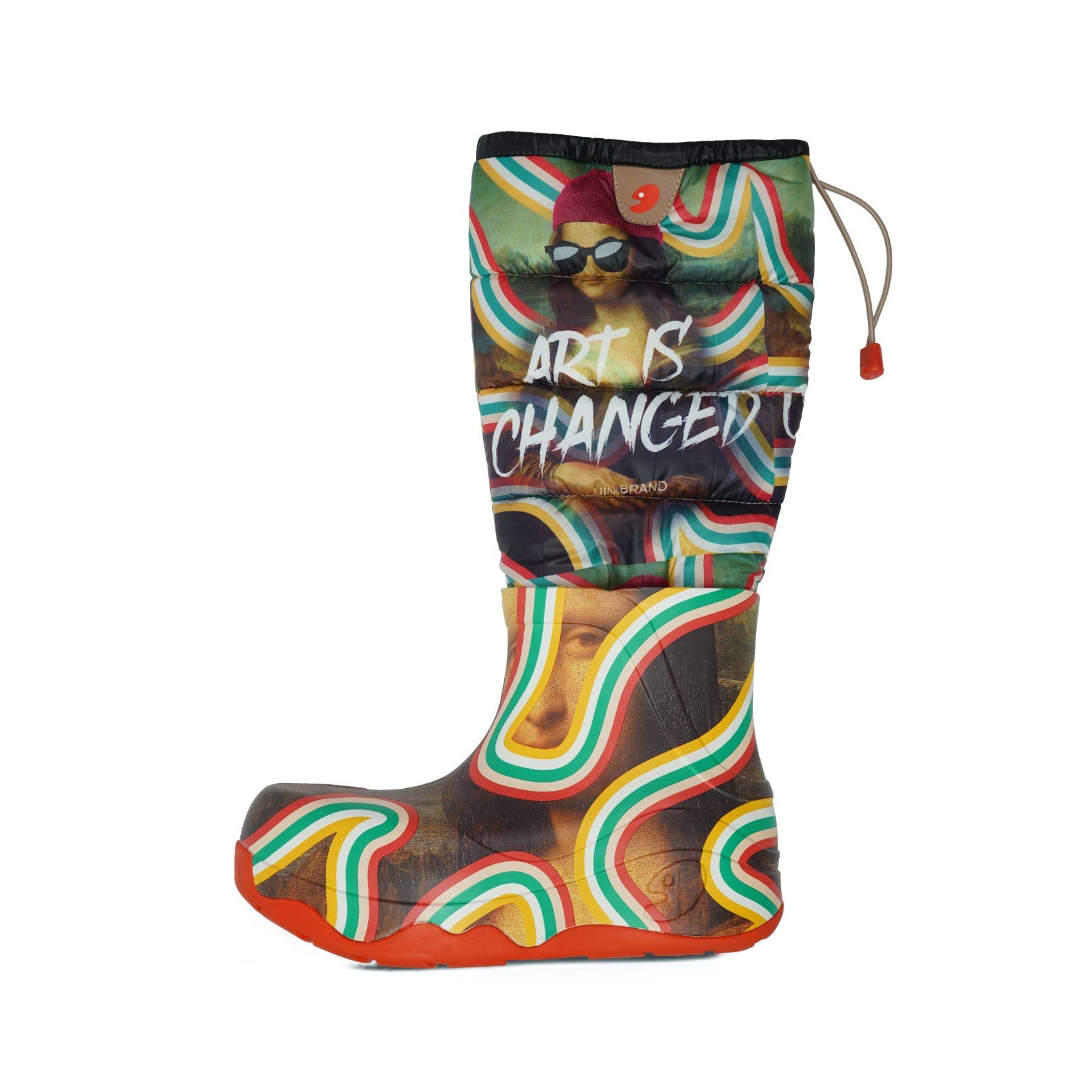 UIN Women's Winter Fashion Snow Boots - Waterproof Knee High Boots with Artistic Color Painting, Comfortable Casual Walking Shoes for Snowy Days, Outdoor Activities and Winter Travel