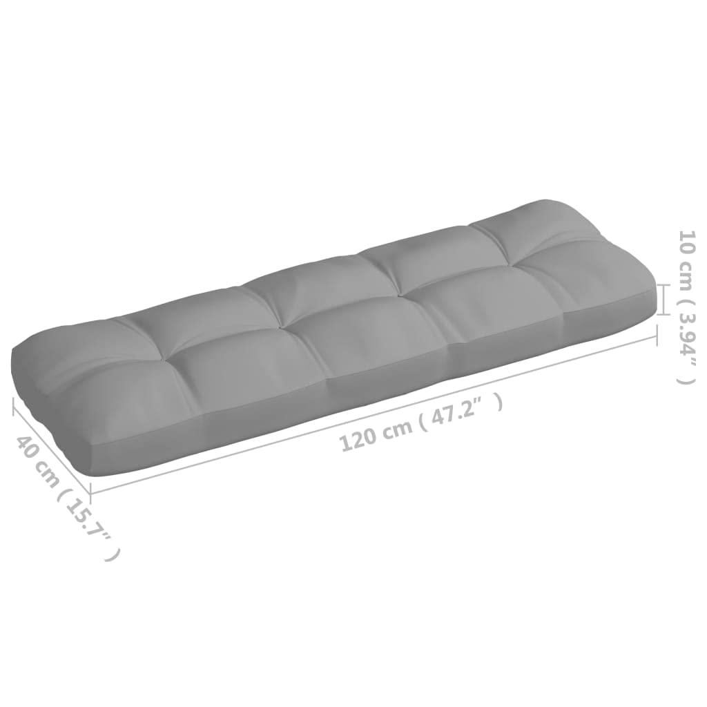 7-Piece Pallet Sofa Cushion Set - Thick Padded Seat Cushions for Outdoor Patio Furniture - 100% Polyester Fabric in Gray - Perfect for Backyard, Deck, and Poolside Lounging