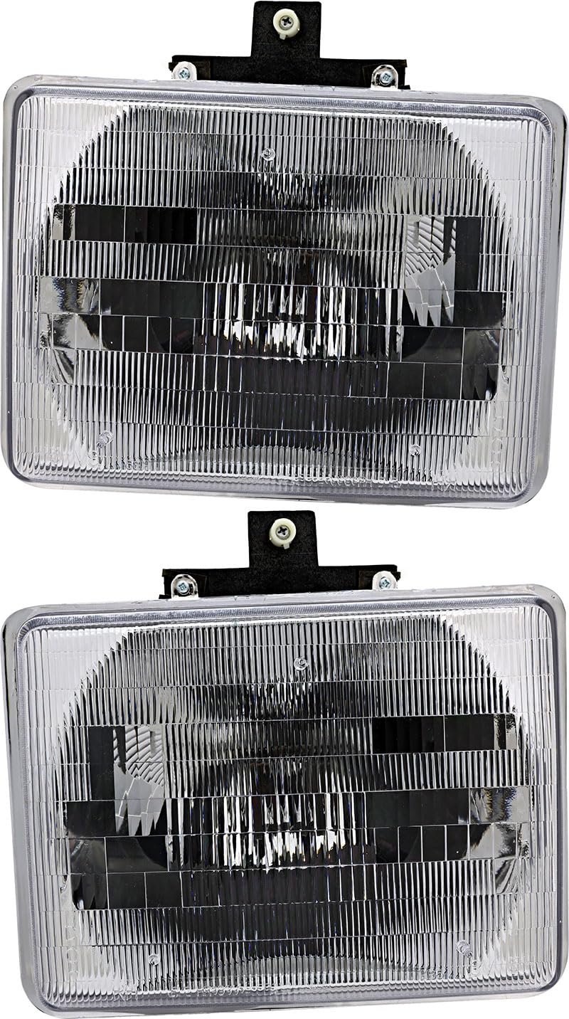 1992-1997 Ford Aerostar Replacement Headlights Halogen Set - Driver & Passenger Side Lamps for Improved Night Visibility - Perfect for Road Trips, Commuting & Night Driving