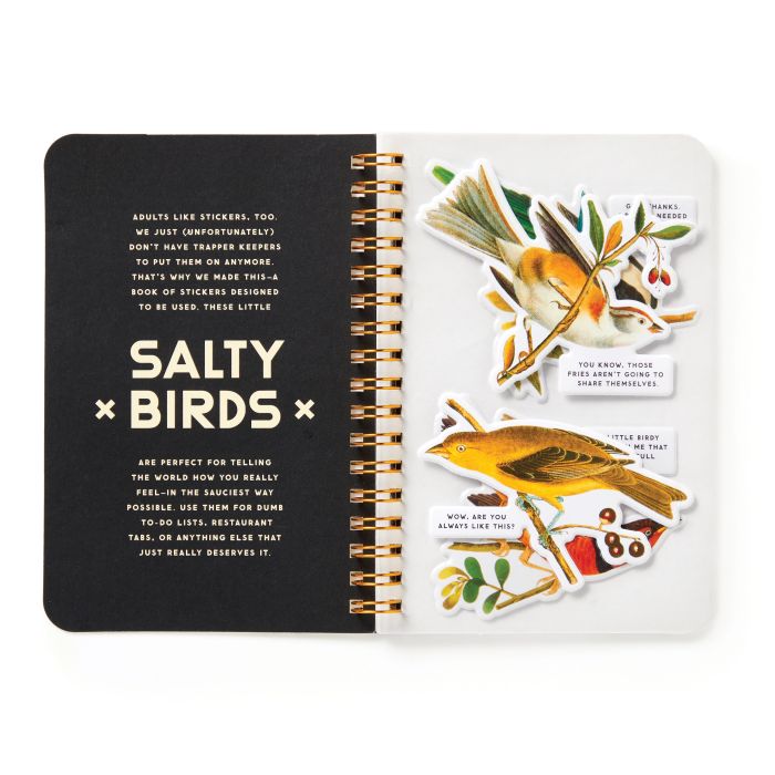 Brass Monkey Salty Birds Sticker Book - Fun Collectible Stickers for Scrapbooking, Journals & DIY Crafts | Creative Decoration for Laptops, Water Bottles & Notebooks
