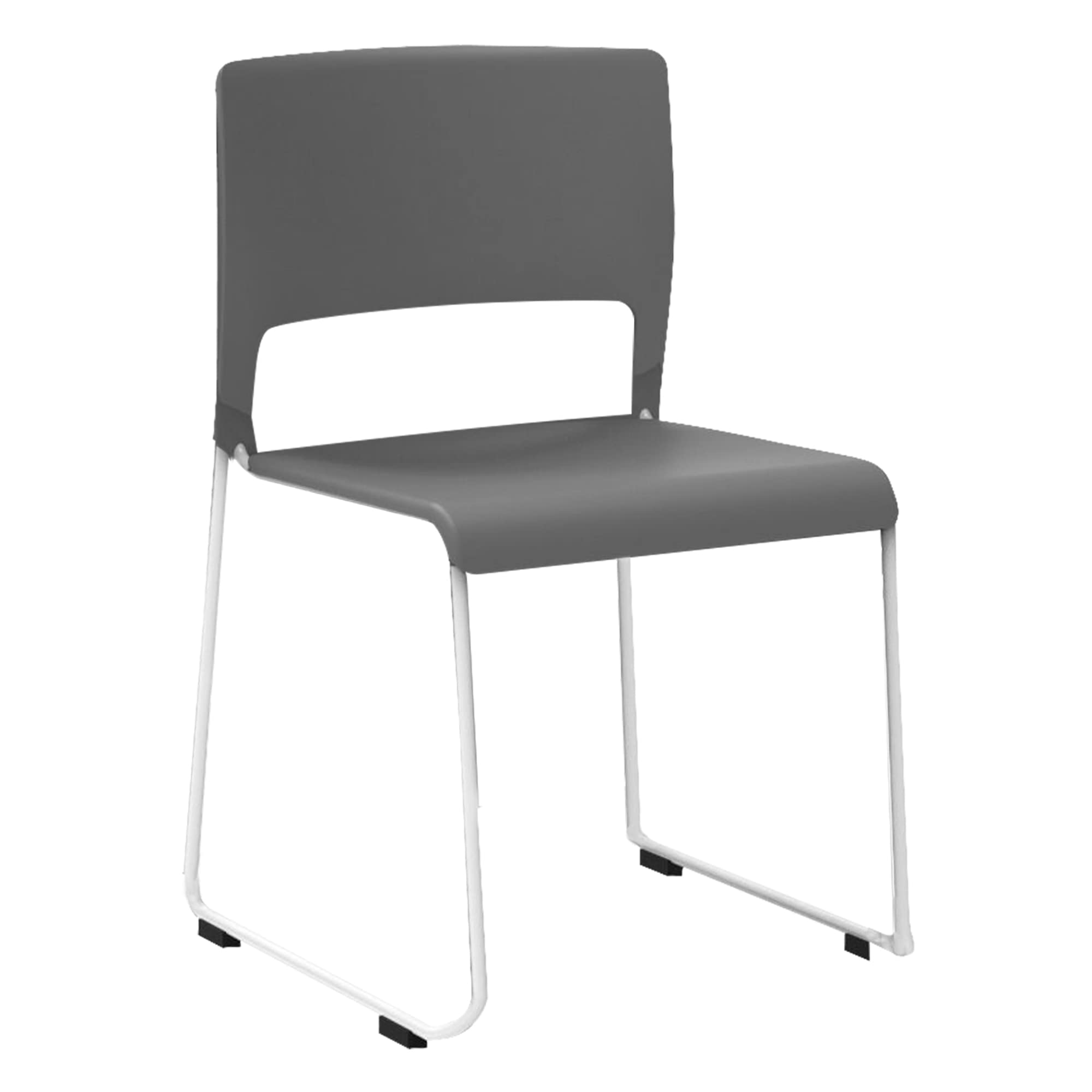 Luxor Lightweight Stackable Chair for Student Desk - Slate Gray & White - Perfect for Dorm Rooms, Study Areas & Small Spaces