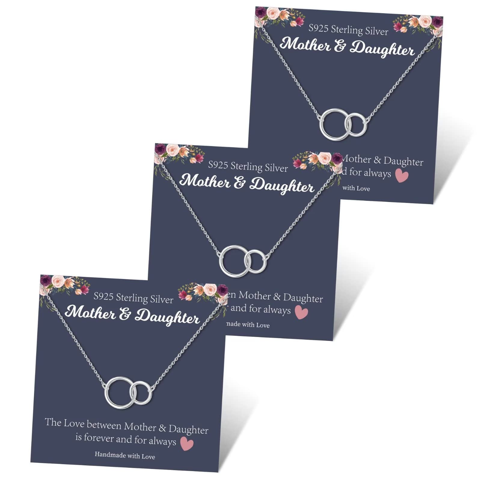 STORUP Mother Daughter Necklace Set - Sterling Silver Circle Pendant Jewelry for Mom & Kids - Birthday Gifts for Women, Best Friend, Sister - Perfect for Anniversaries, Valentine's Day & Family Bonding Moments