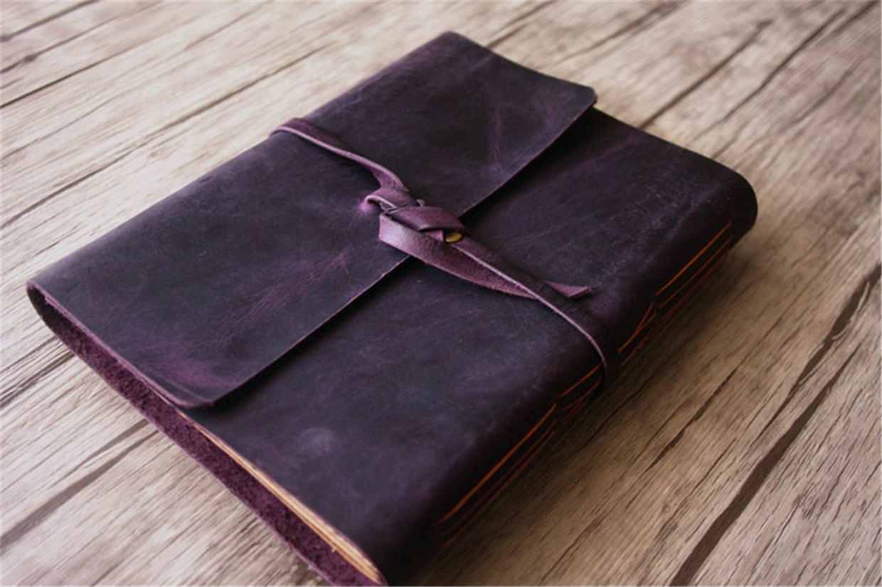 Premium Purple Italian Leather Journal - Handmade Writing Notebook for Men & Women - Perfect for Travel, Journaling & Gift Giving