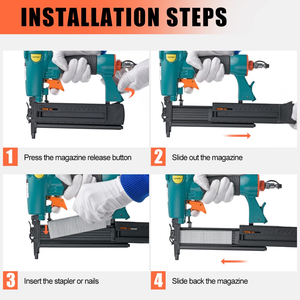 18 Gauge Pneumatic Brad Nailer & Stapler - 2-in-1 Tool for 5/8