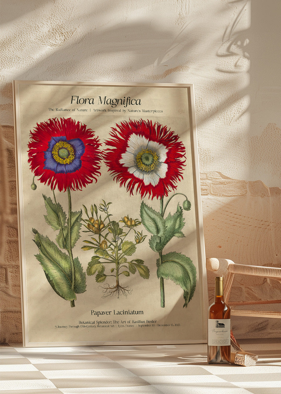 Flora Magnifica Poppy Poster Print - Vibrant Floral Wall Art for Home, Office & Gift Decor