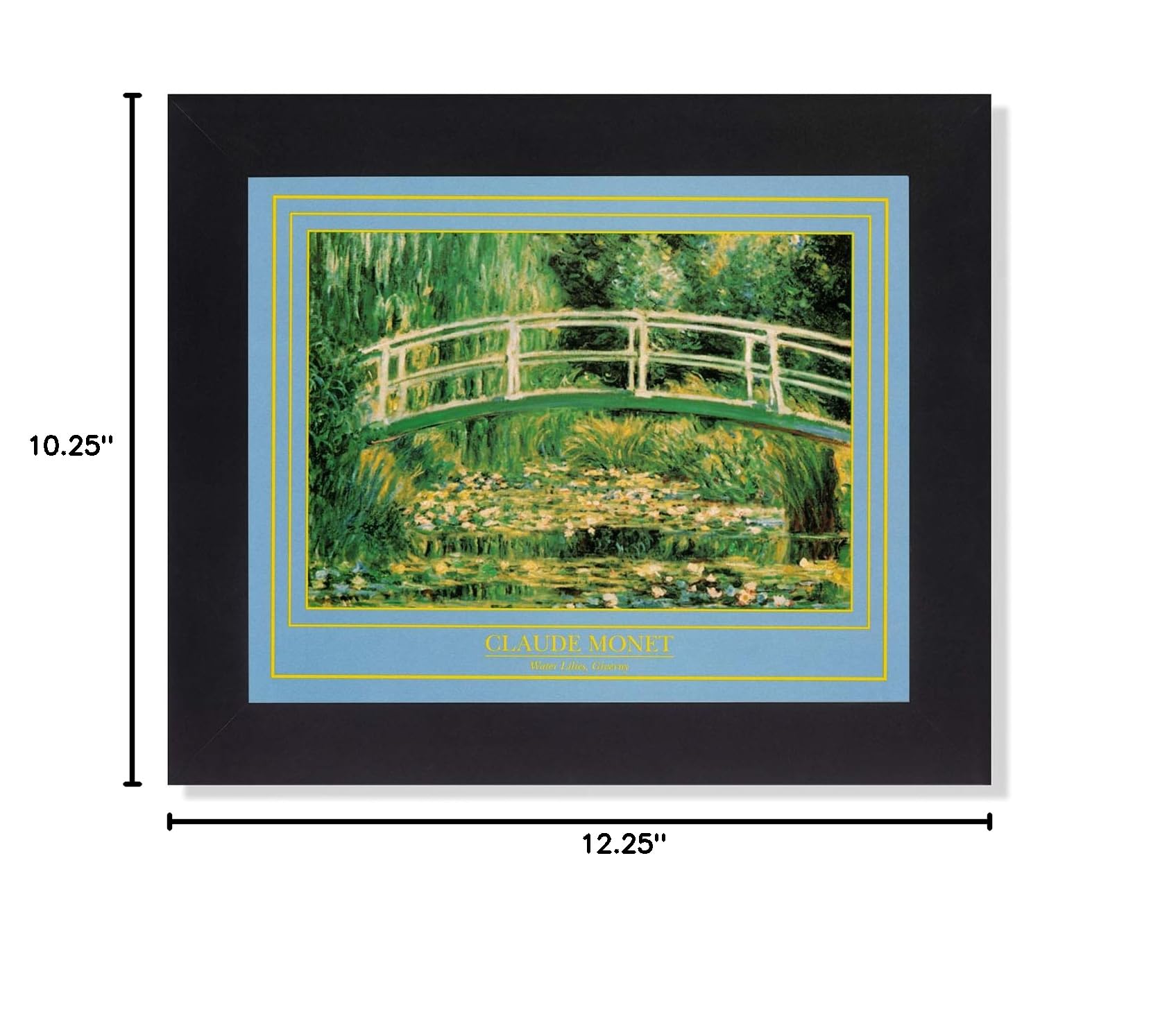 Claude Monet Water Lilies Giverny Framed Art Print - Impressionist Wall Decor for Living Room, Bedroom & Office