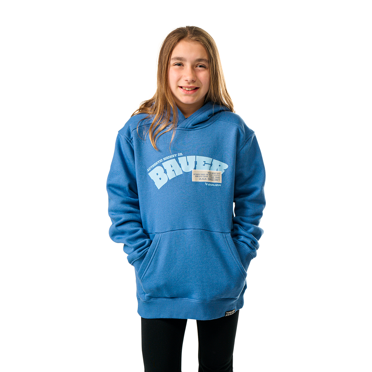 Bauer Overnight Ultimate Hoodie for Youth - Blue | Comfortable & Warm Pullover for Kids | Perfect for School, Sports & Outdoor Activities