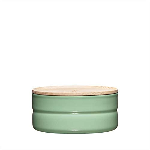 Riess Kima Airtight Food Storage Jar with Lid - 615 ML Kitchen Canister for Flour, Sugar, Coffee & Spices - 13 cm Diameter, 6 cm Height - Green - Perfect for Pantry, Baking & Organizing Dry Goods