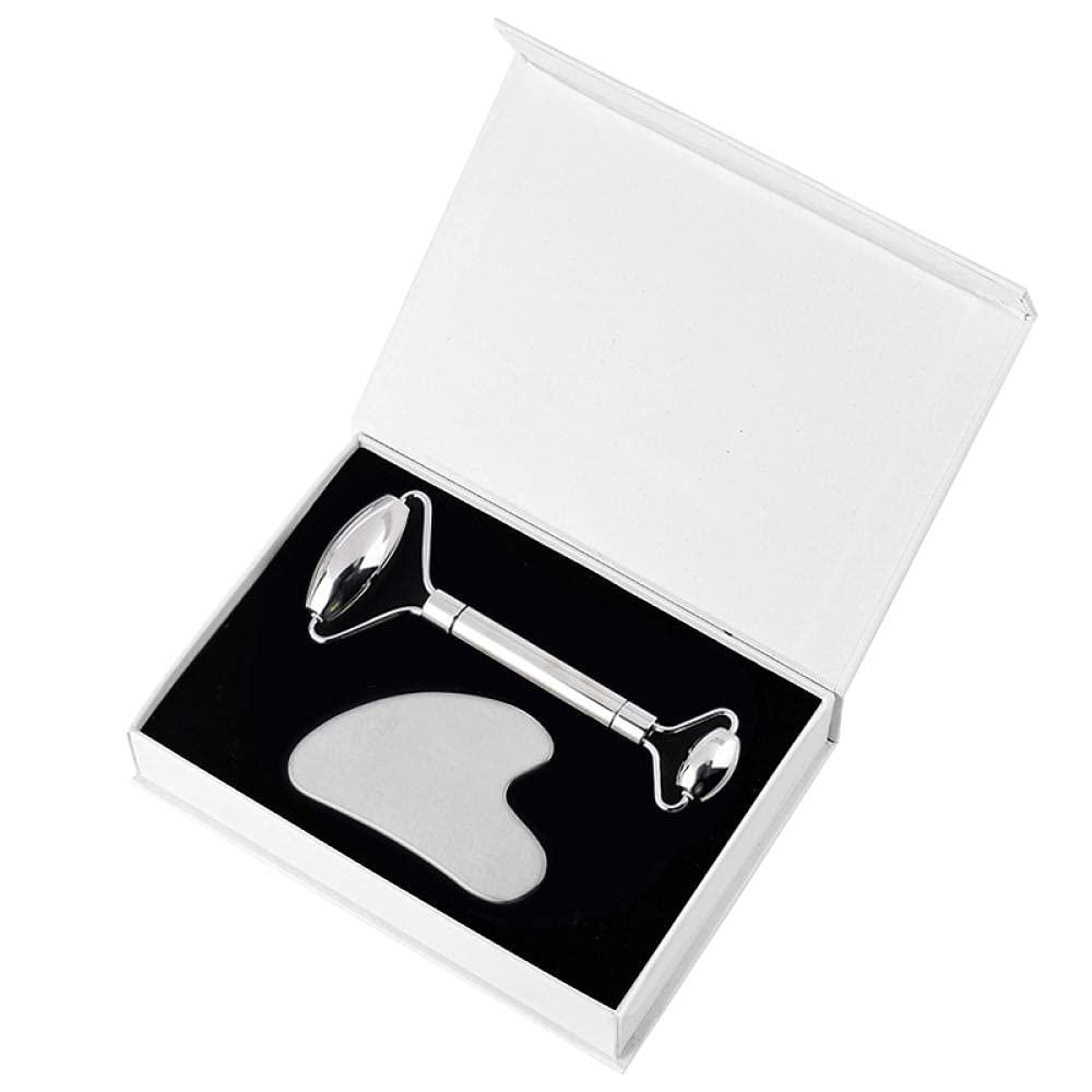 Premium Stainless Steel Gua Sha Massage Tool - Facial & Body Scraper for Skin Care, Lymphatic Drainage & Slimming - Includes Storage Box | Perfect for Home Spa, Self-Care & Beauty Routine