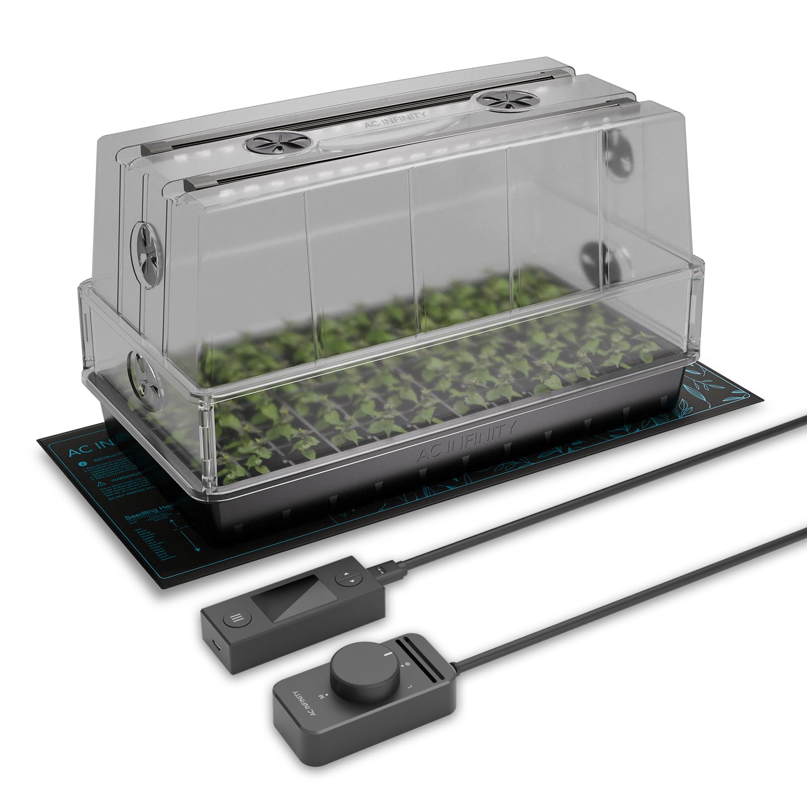 AC Infinity Germination Dome Kit - Black Indoor Gardening Supplies for Seed Starting & Plant Cloning | Perfect for Hydroponics, Greenhouse, and Home Garden Seedlings