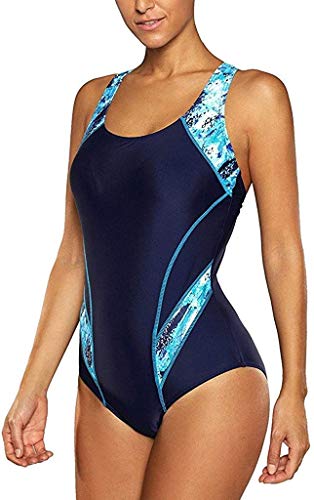 **LadyM Women's One Piece Athletic Swimsuits - Racerback Sports Swimwear for Swimming, Surfing & Beach Workouts**