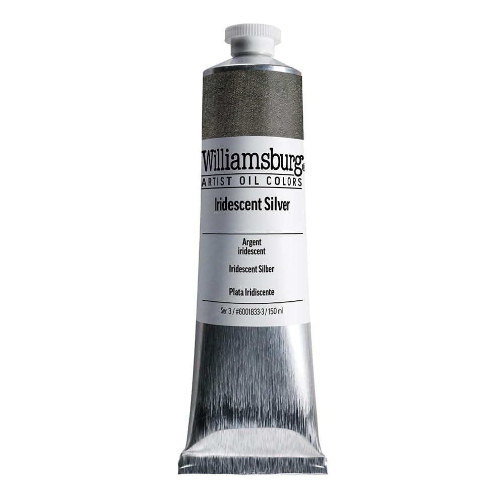 GOLDEN Williamsburg Artist Oil Colors - Iridescent Silver (150 ml Tube) | Professional Semi-Opaque Oil Paint for Canvas, Portraits & Fine Art