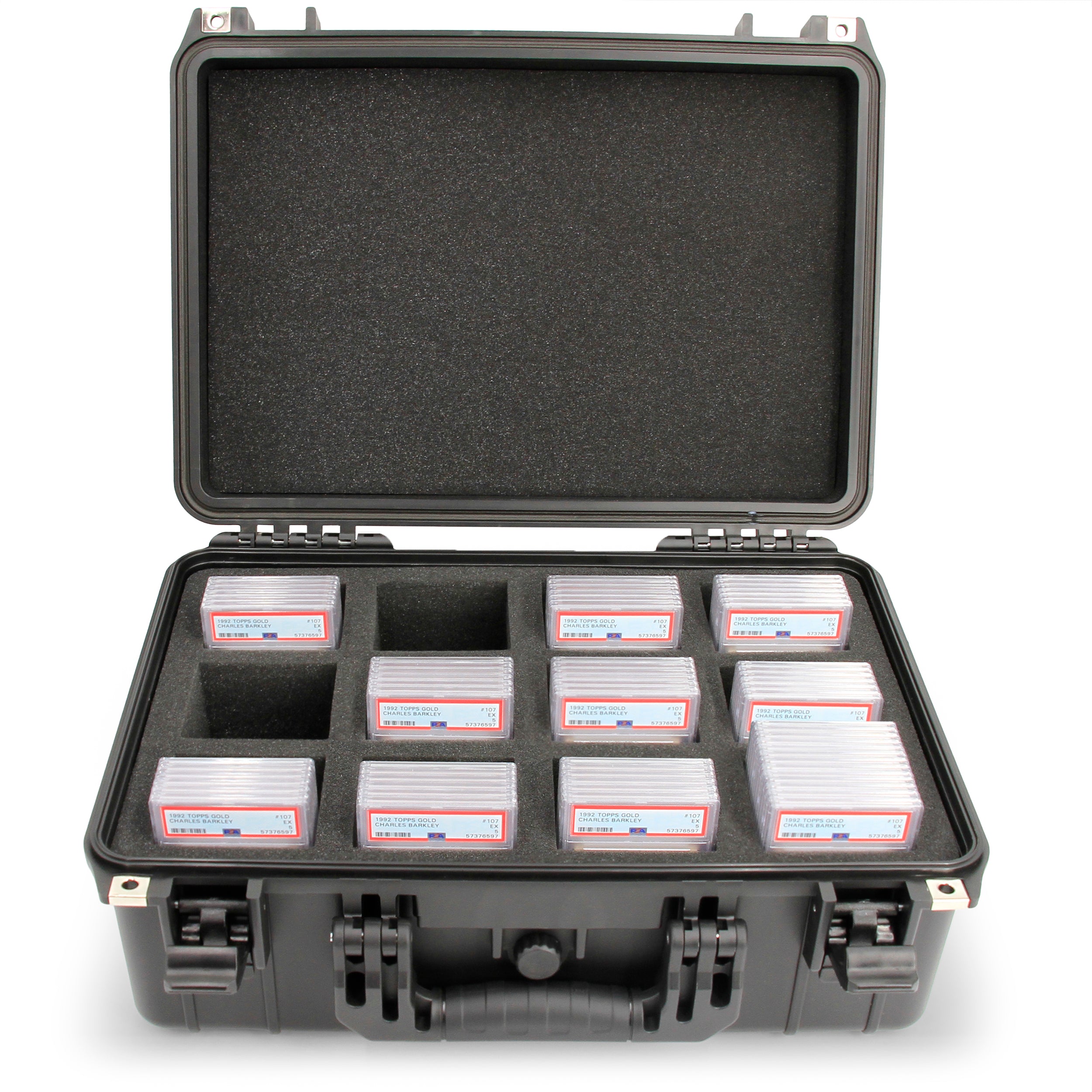 CASEMATIX Graded Card Case for 130 PSA Graded Sports Trading Cards - Waterproof Trading Card Storage Box with 12 Adjustable Dividers - Perfect for Collectors, Sports Memorabilia Protection & Card Show Display