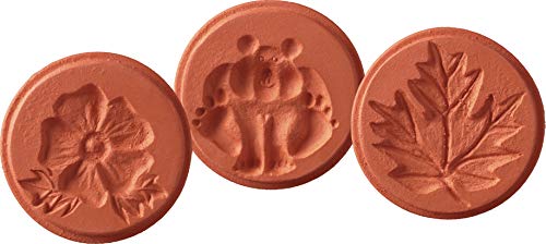Handmade Terra Cotta Cookie Stamps Set - 3 Piece Nature Design for Baking, DIY Cookies & Holiday Decor | Perfect for Christmas, Thanksgiving & Home Baking Gifts