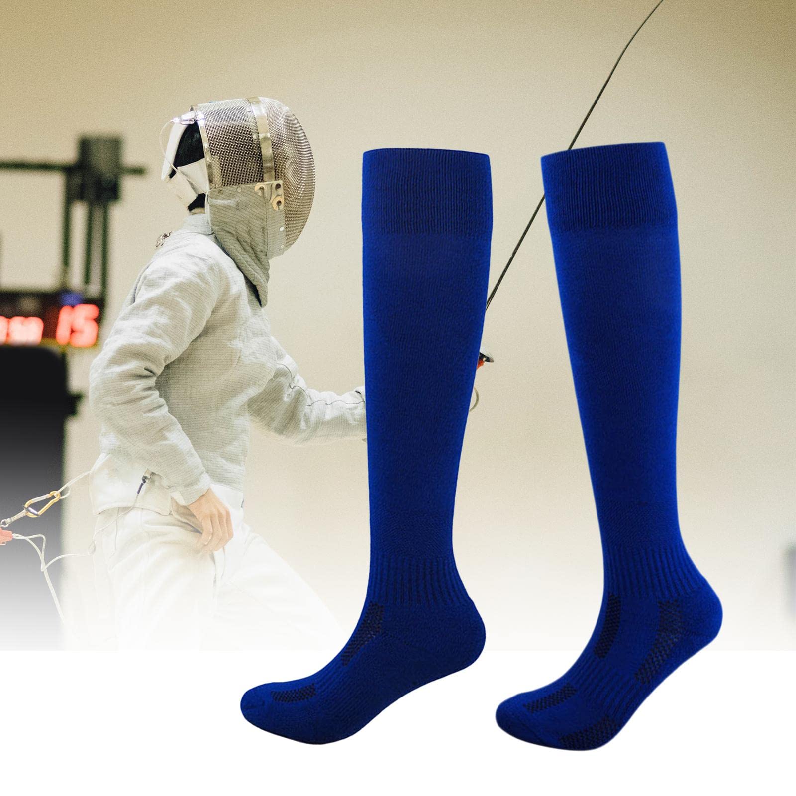Men's & Women's Fencing Socks - Breathable Athletic Socks for Maximum Protection & Comfort (Blue, XL) - Perfect for Fencing, Martial Arts & Sports Training