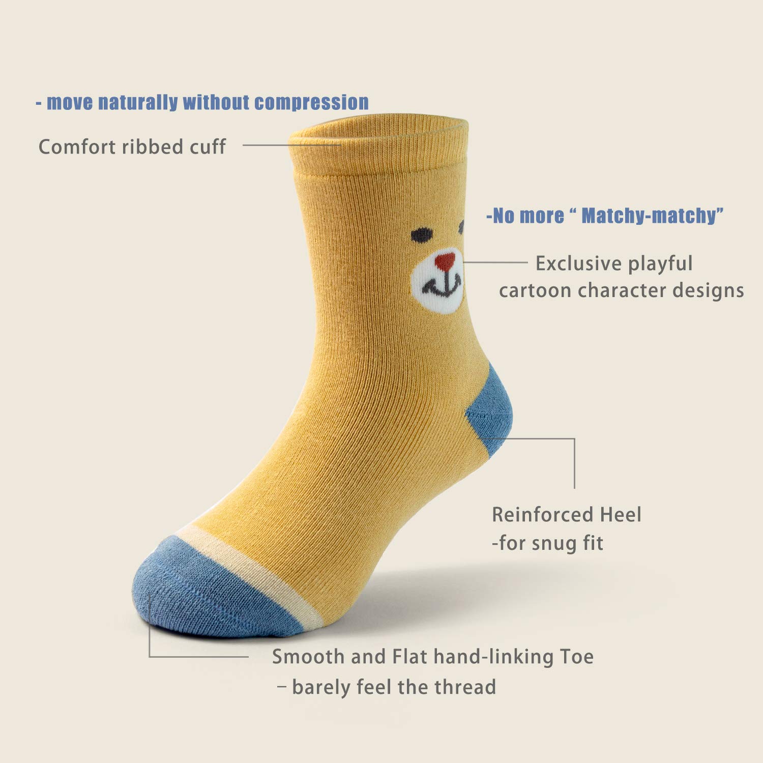 Moon Tree Boys Thick Cotton Thermal Crew Socks for Kids - Warm Winter Socks for School, Outdoor Play & Cold Weather Activities
