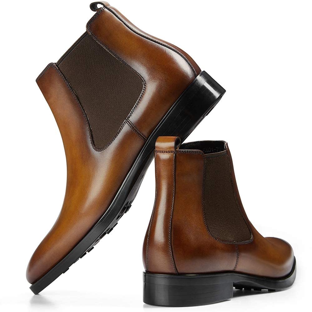 GIFENNSE Men's Chelsea Boots - Genuine Leather Dress Boots for Men | Comfortable & Stylish for Office, Casual & Formal Occasions
