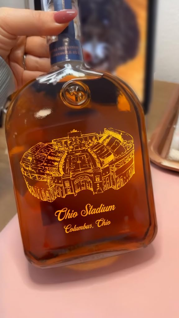 Custom American Football Stadium Whiskey Decanter - Personalized Sports Fan Gift for Men, Whiskey Lovers | Christmas Present for Him | Perfect for Game Day Parties, Man Cave Decor & Collector's Display (Style 1)