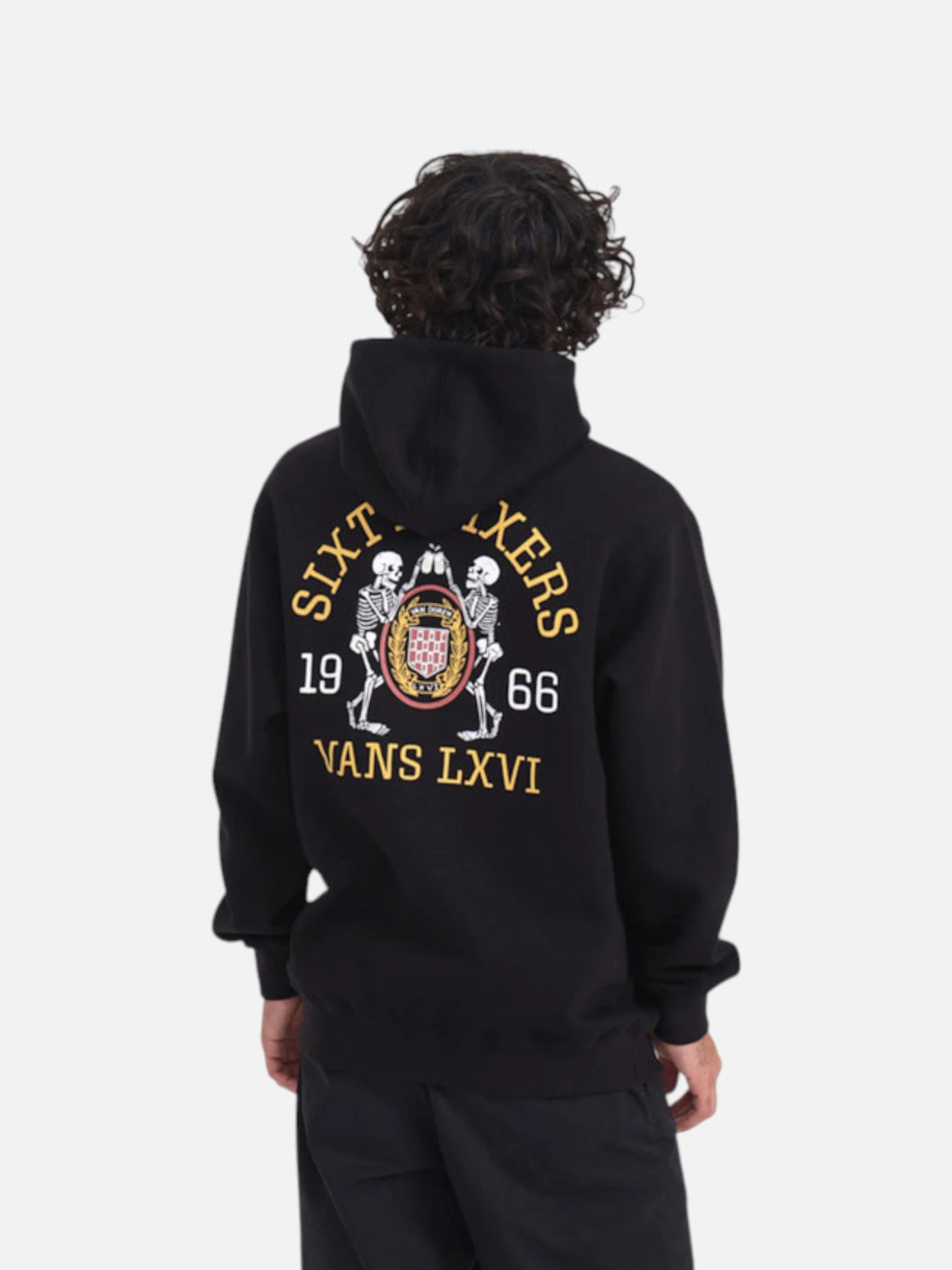Vans Frat LXVI Black Hoodie - Men's Casual Pullover Sweatshirt for Streetwear & Everyday Comfort