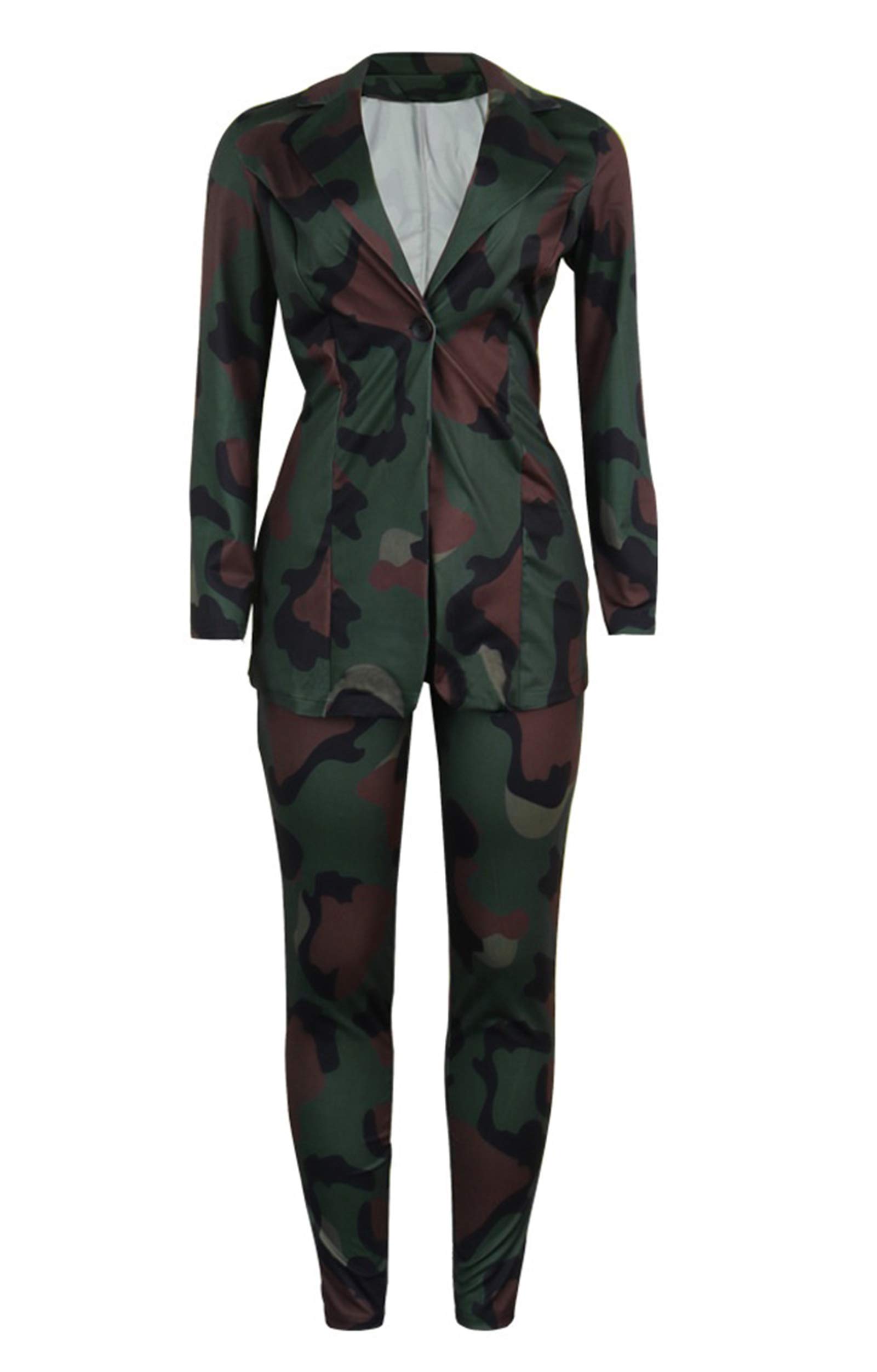 Lucuna Women's Sexy 2 Piece Club Outfits - Open Front Blazer & Bodycon Pants with Long Stockings Set | Night Out, Party, Date Night, Club Wear, Special Occasion Outfit