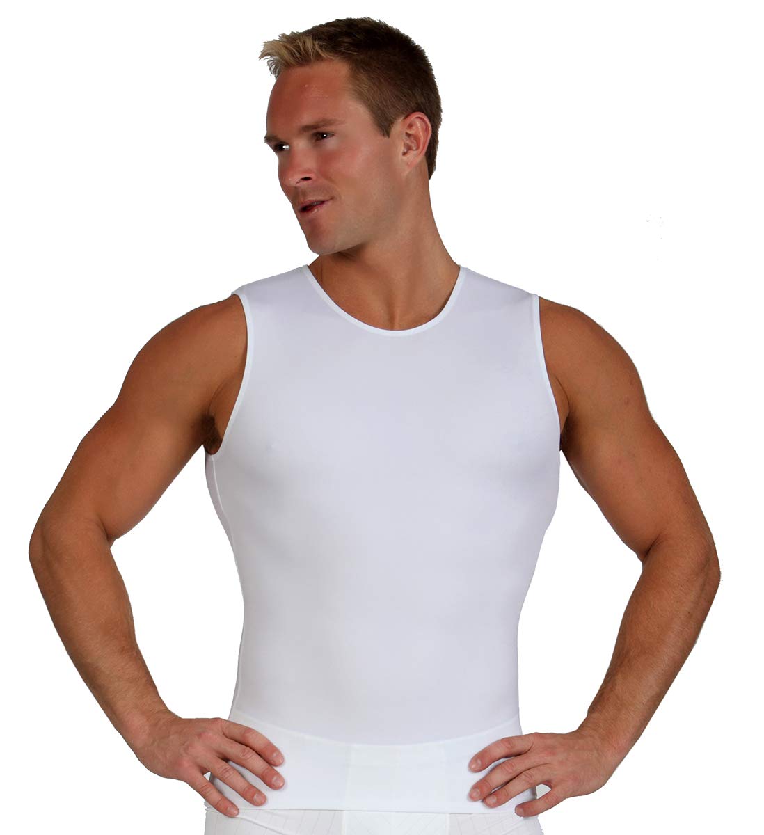 Insta Slim Men's Compression Shapewear - USA Made Sleeveless Crew-Neck Body Shaper with Tummy Control for Weight Loss & Slimming - Perfect for Gym, Workouts & Everyday Wear