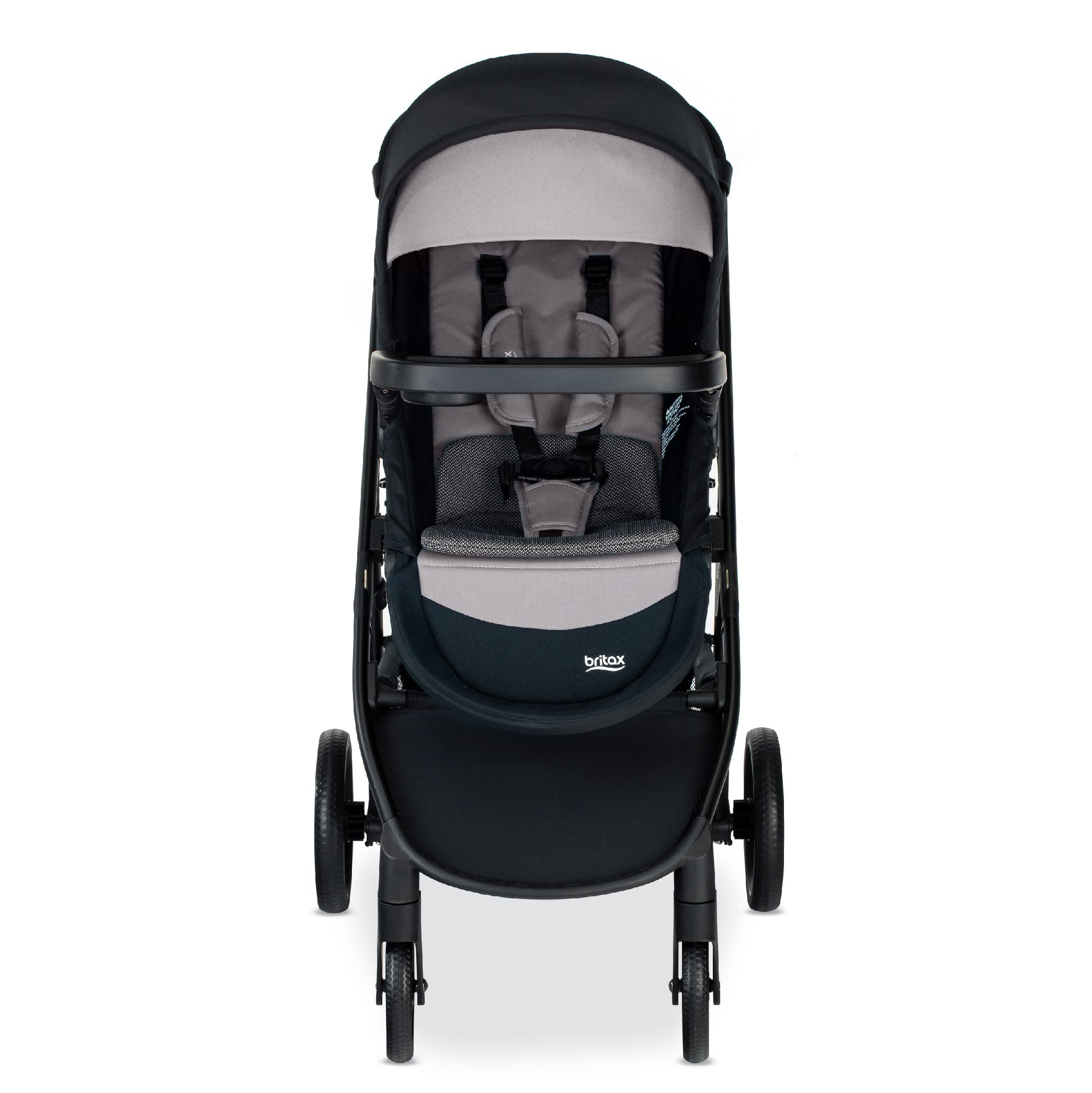 Britax Brook+ Modular Baby Stroller - Ultra-Lightweight Infant & Toddler Travel System with SafeWash Insert, 4 Recline Positions & One-Hand Fold - Graphite Onyx - Perfect for City Walks, Shopping & Air Travel