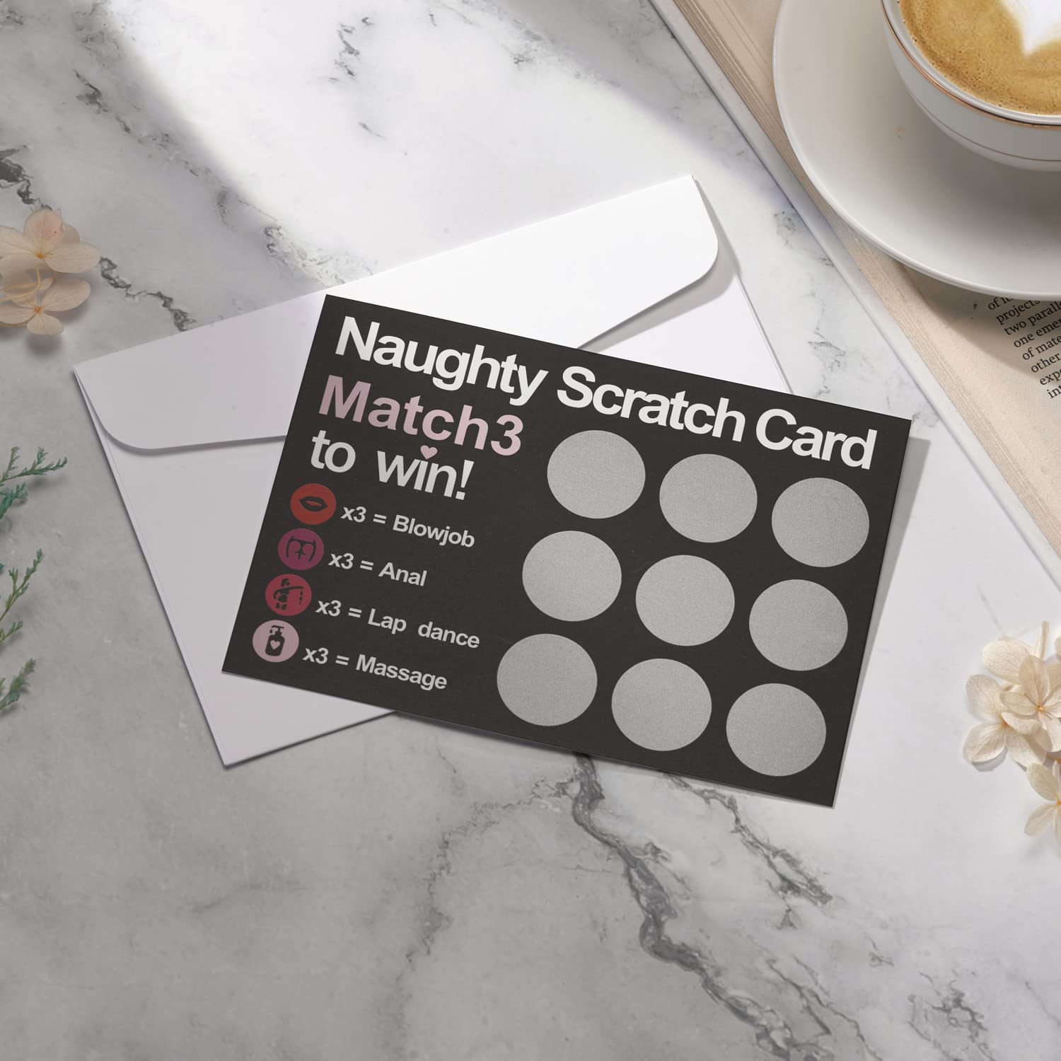 Funny Naughty Scratch Card for Him - Unique Adult Birthday Gift for Boyfriend, Husband & Partners - Sexy & Rude Couples Game for Anniversary, Bachelorette Party & Romantic Nights