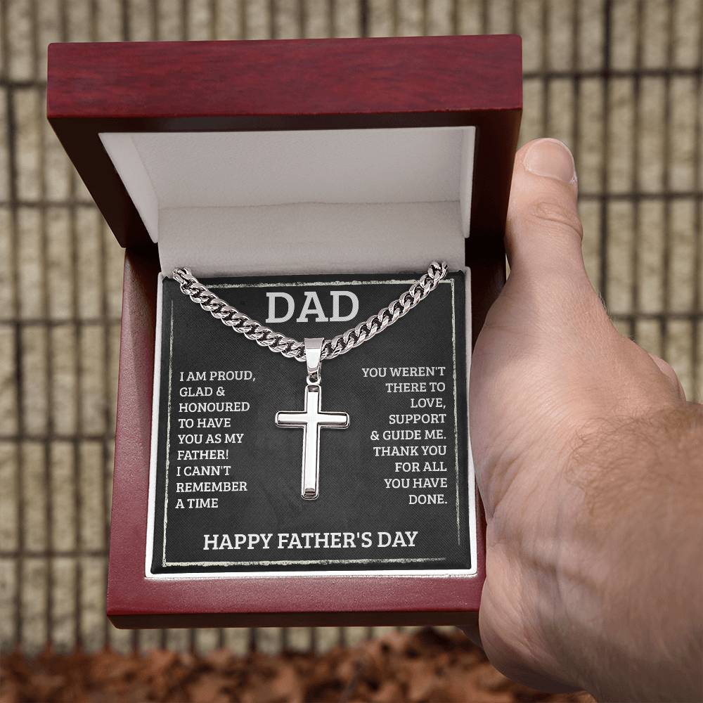 Personalized Cross Necklace for Dad - Custom Engraved Father's Day Gift - Perfect for Birthday, Anniversary & Religious Occasions