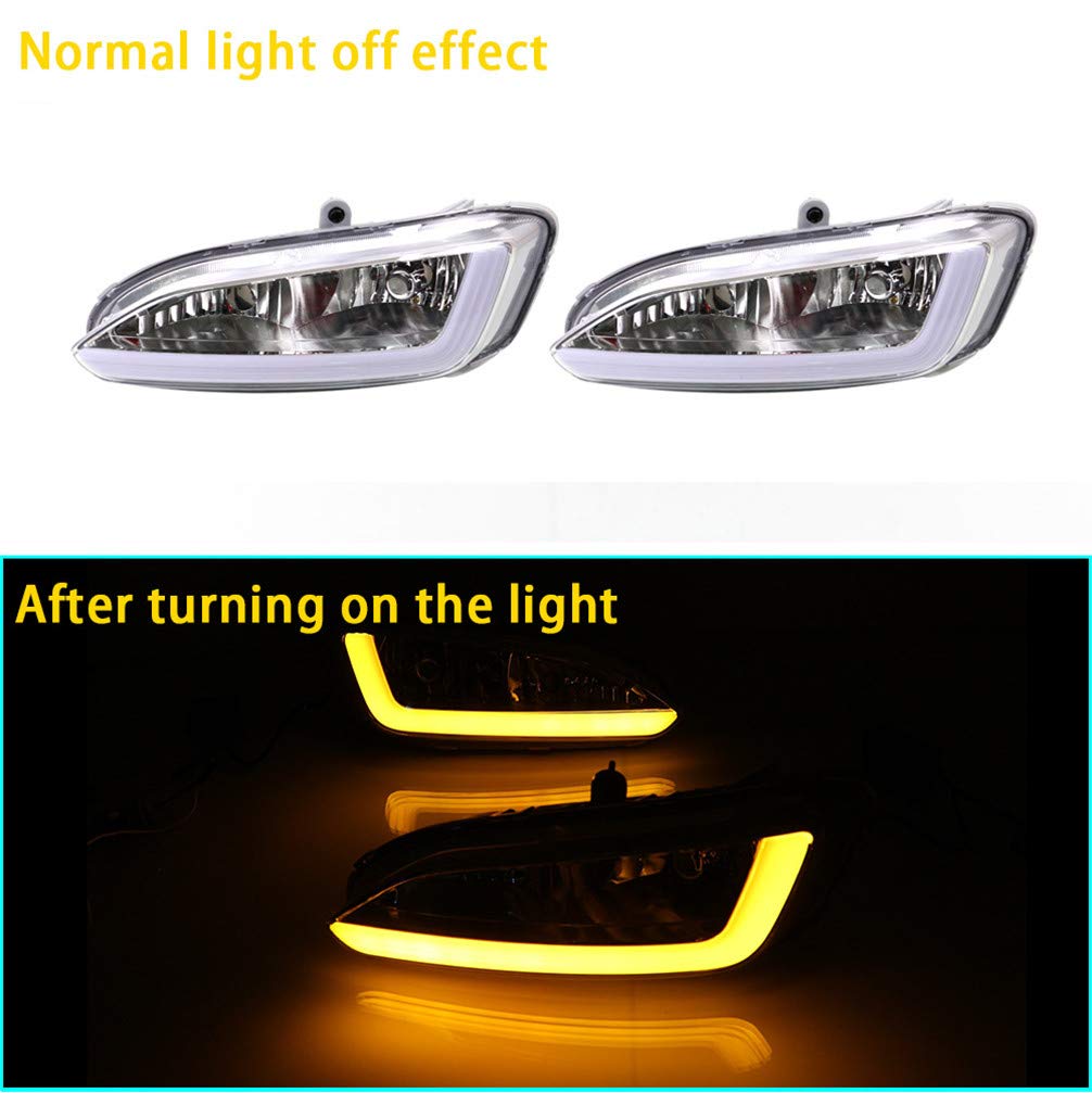 2014-2016 Hyundai Santa Fe Sport Super Bright LED Daytime Running Lights - DRL Fog Lights with Clear Lens for Front Bumper & Side Marker | Perfect for Night Driving, Off-Road Adventures & Enhanced Visibility