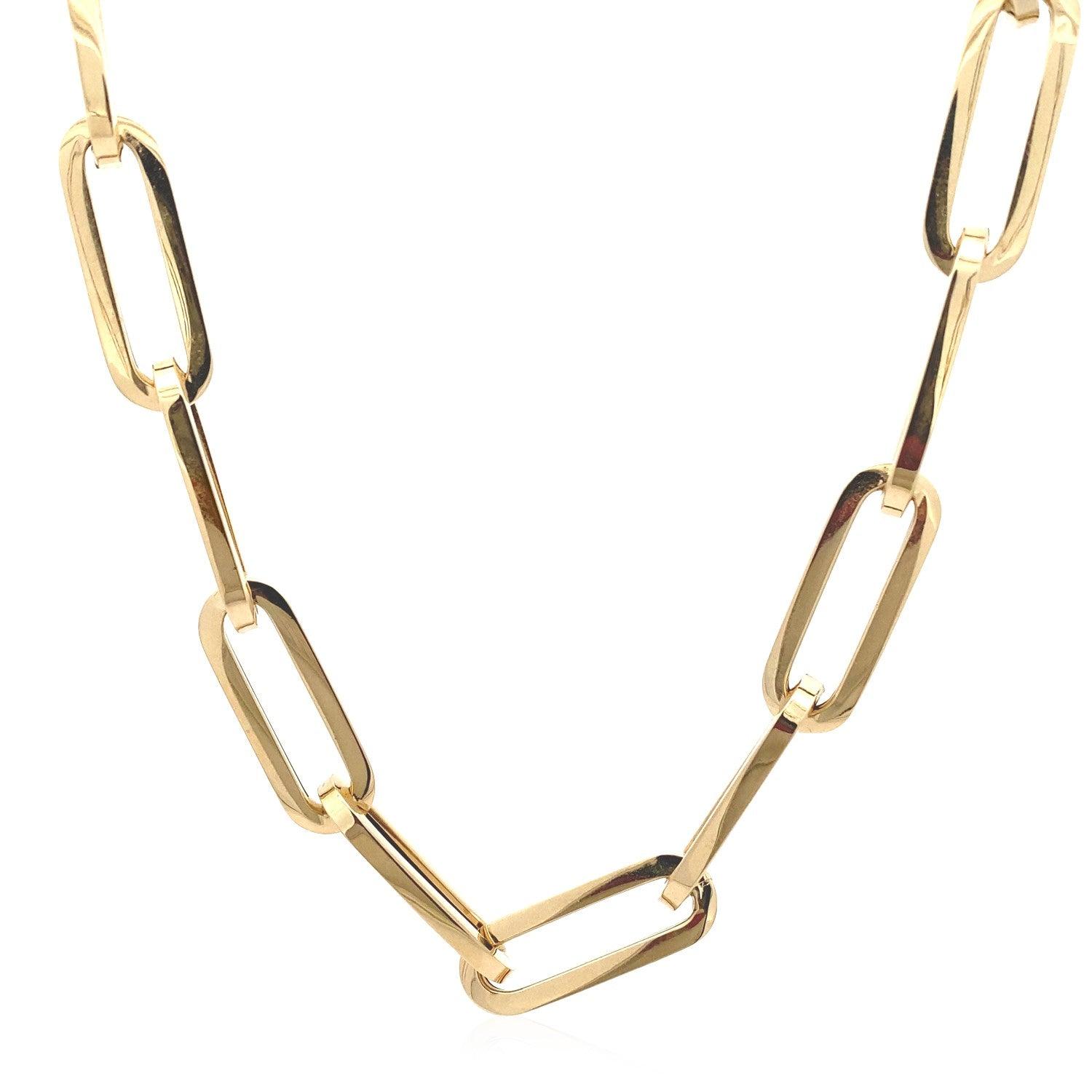 14K Yellow Gold Extra Wide Paperclip Chain Necklace for Women - Trendy Layered Choker & Statement Jewelry Gift - Perfect for Parties, Weddings & Everyday Elegance