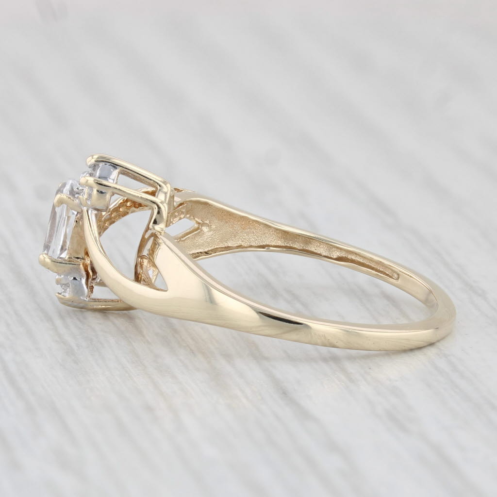 0.50ct Oval Colorless White Topaz Diamond Ring - 10k Yellow Gold Size 7 - Elegant Engagement, Wedding, Anniversary Gift for Her