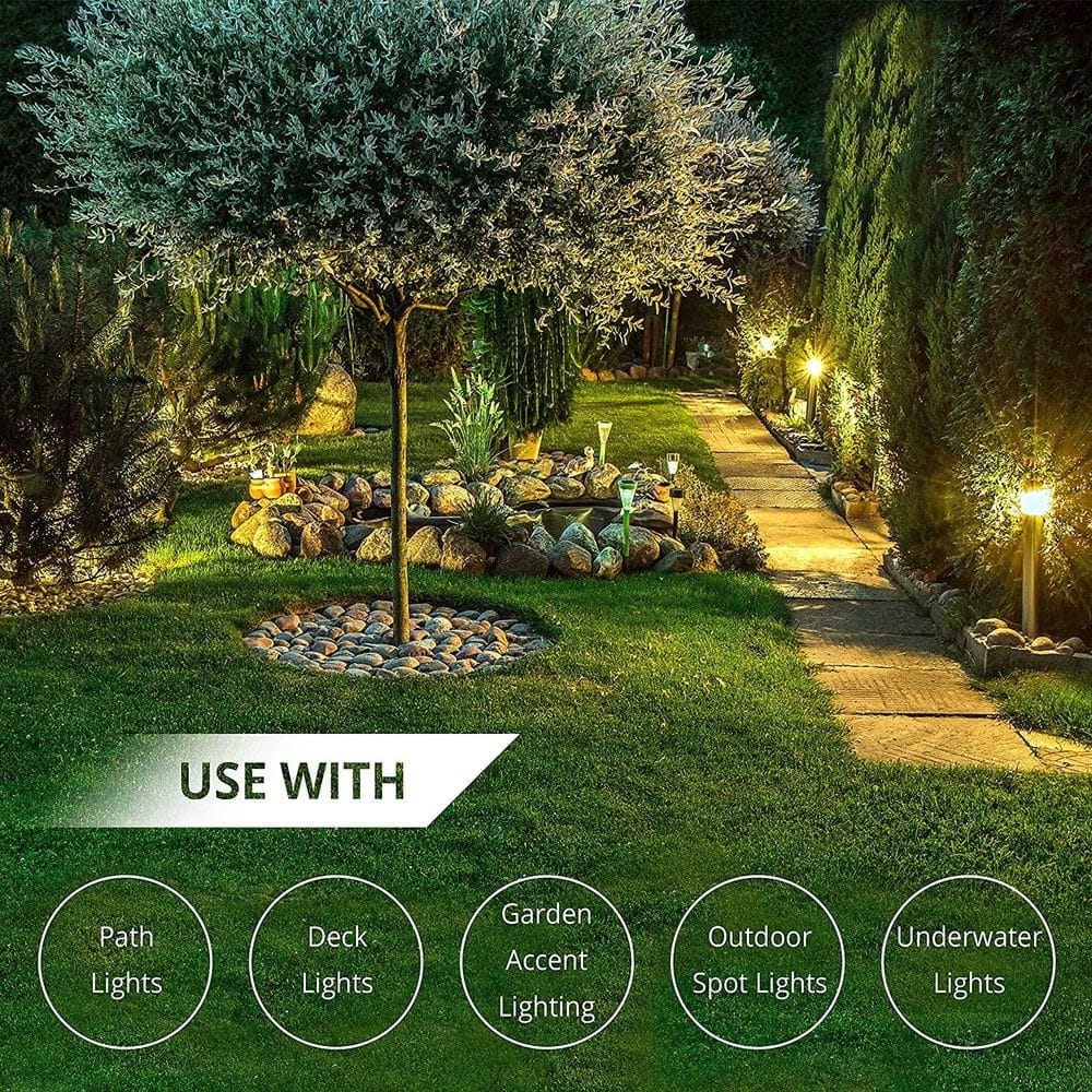12/2 Low Voltage Landscape Lighting Direct Burial Copper Wire - Outdoor Garden Path & Deck Lighting for Home & Commercial Use