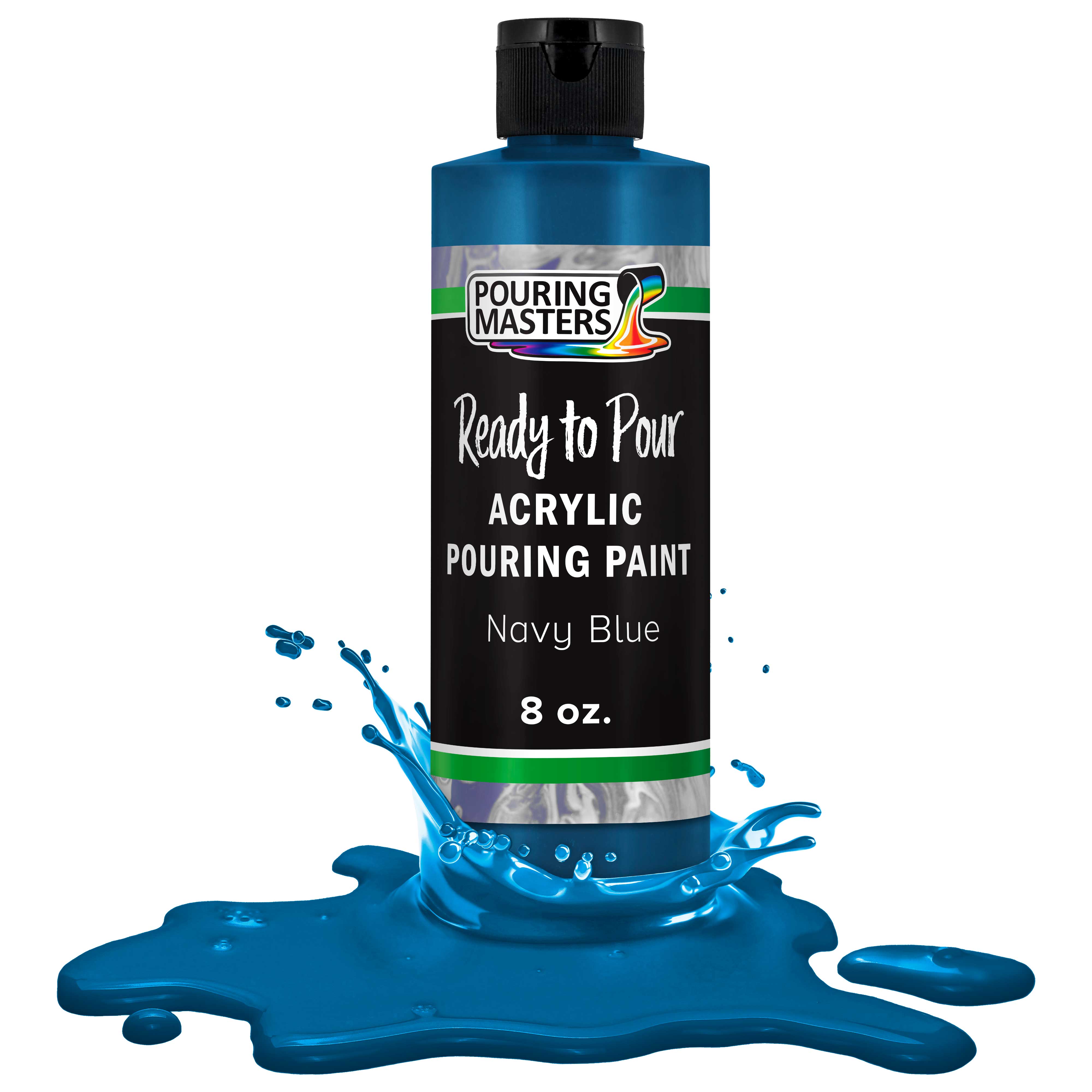 Premium Navy Blue Acrylic Pouring Paint - 8oz Pre-Mixed Water-Based Art Paint for Canvas, Wood, Paper, Crafts, Tile & Rocks - Perfect for Fluid Art, DIY Home Decor & Creative Projects
