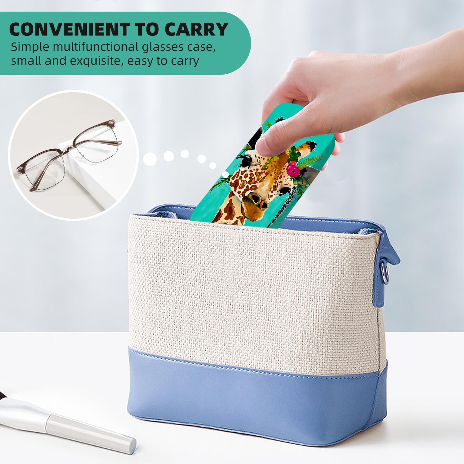 Durable Hard Shell Eyeglasses Case with Cleaning Cloth - Portable Protective Glasses Cover Box for Men & Women - Perfect for Travel, Work & Everyday Use