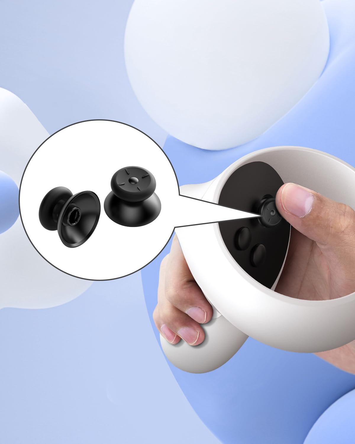 Oculus Quest 2 Controller Joystick Replacement Kit - 2-in-1 Thumbstick Repair Parts for Meta Quest 2 & Oculus Quest 2 VR Headset - Perfect for Gaming, VR Simulation & Controller Maintenance