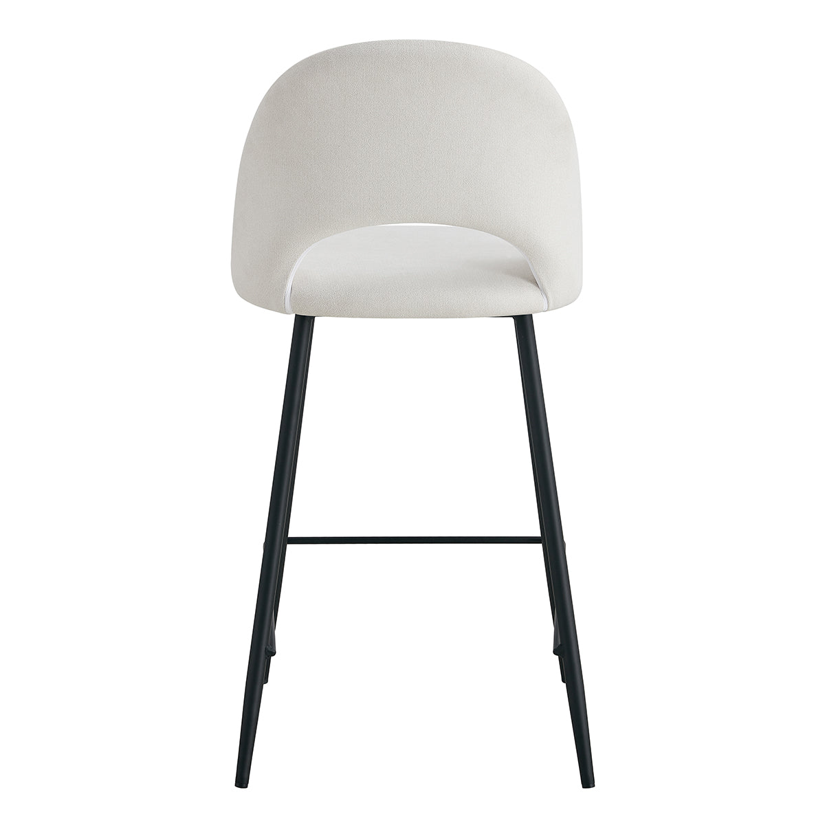 Asta Fabric Bar Stool Set of 2 - Modern Kitchen Counter Height Stools with Padded Seat & Metal Legs - Perfect for Breakfast Nook, Kitchen Island & Home Bar Decor