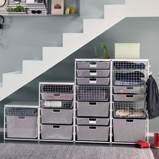 Elfa 7 Runner Standard Drawer System with Top - D535mm H740mm - Multiple Width Options - Perfect for Kitchen, Office & Garage Storage Organization