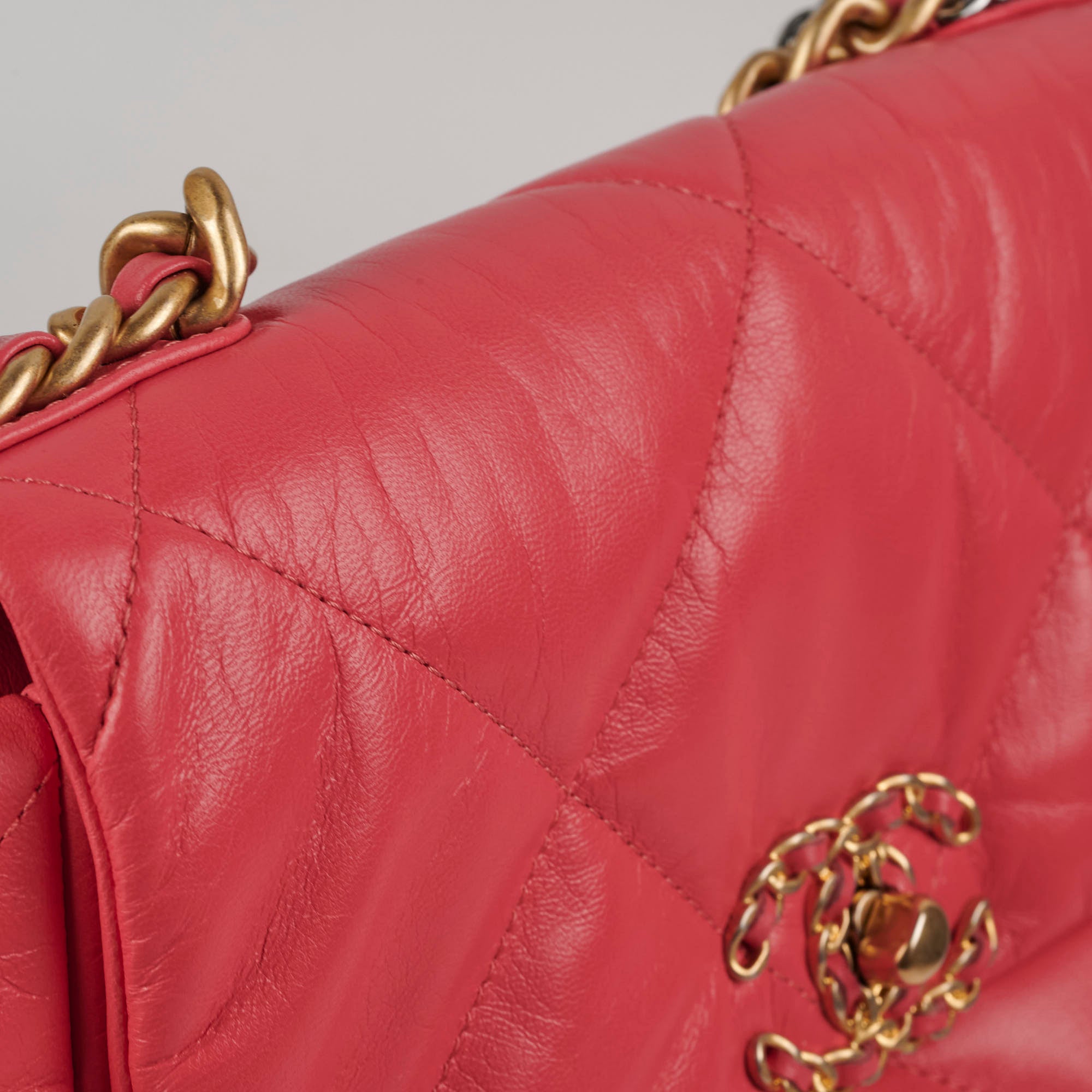 Chanel 19 Small Pink Leather Flap Bag - Luxury Designer Handbag for Women | Perfect for Date Night, Parties & Special Occasions