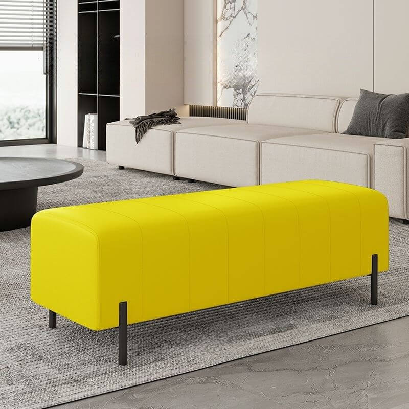 Premium Faux Leather Storage Ottoman Bench - Modern Rectangular Footrest with Tufted Design for Living Room, Bedroom & Entryway - Perfect Home Decor for Stylish Women