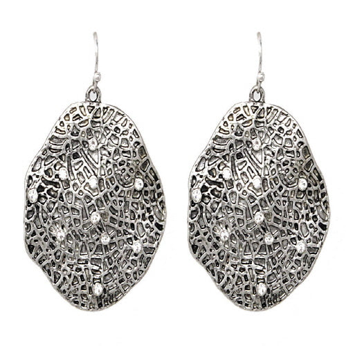 Geometric Earrings for Women - Burnished Silver Hoop Earrings | Trendy Boho Chic Jewelry for Everyday Wear & Special Occasions