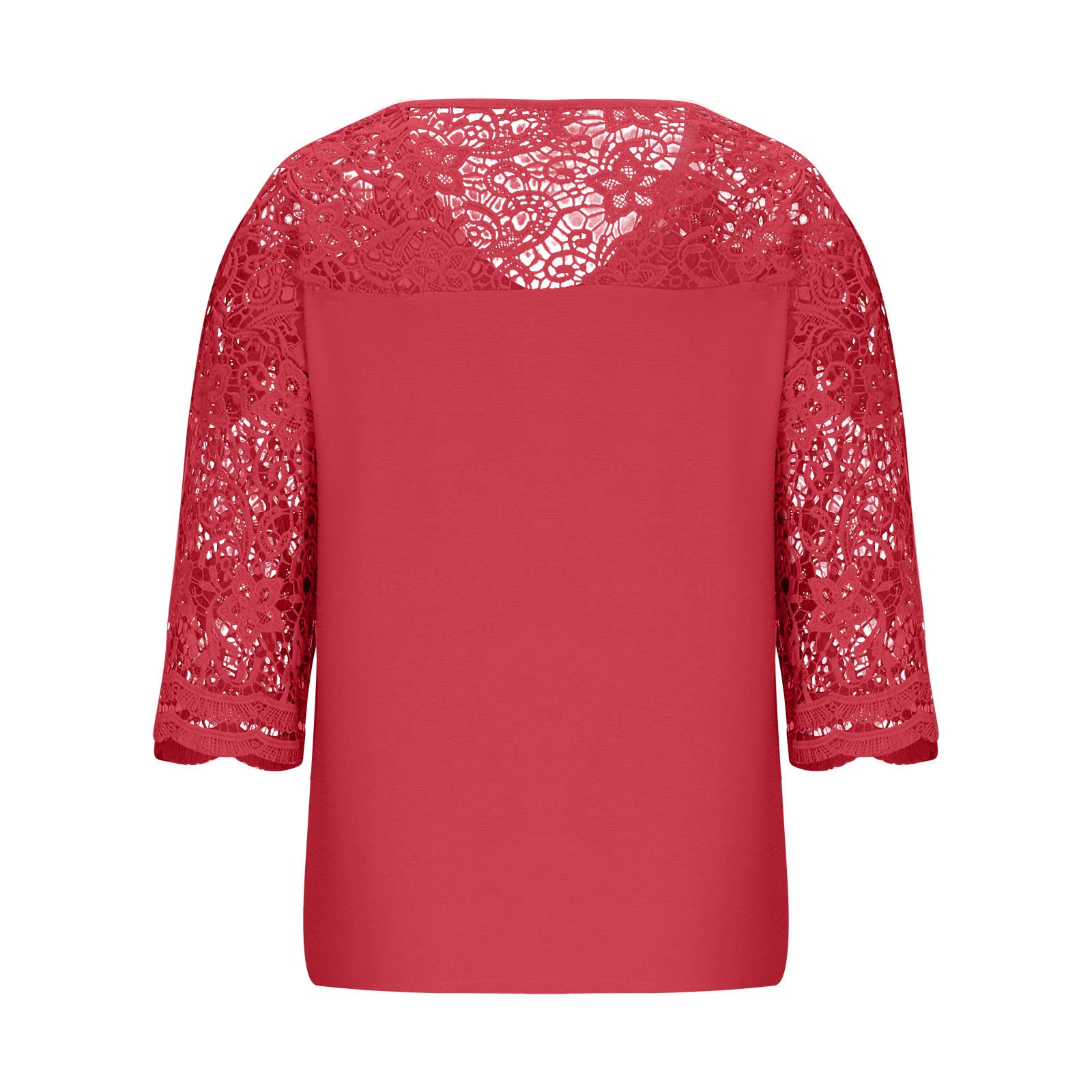 Elegant Lace V-Neck Top for Women - Summer Casual & Dressy Shirts S-5XL | Perfect for Office & Outings