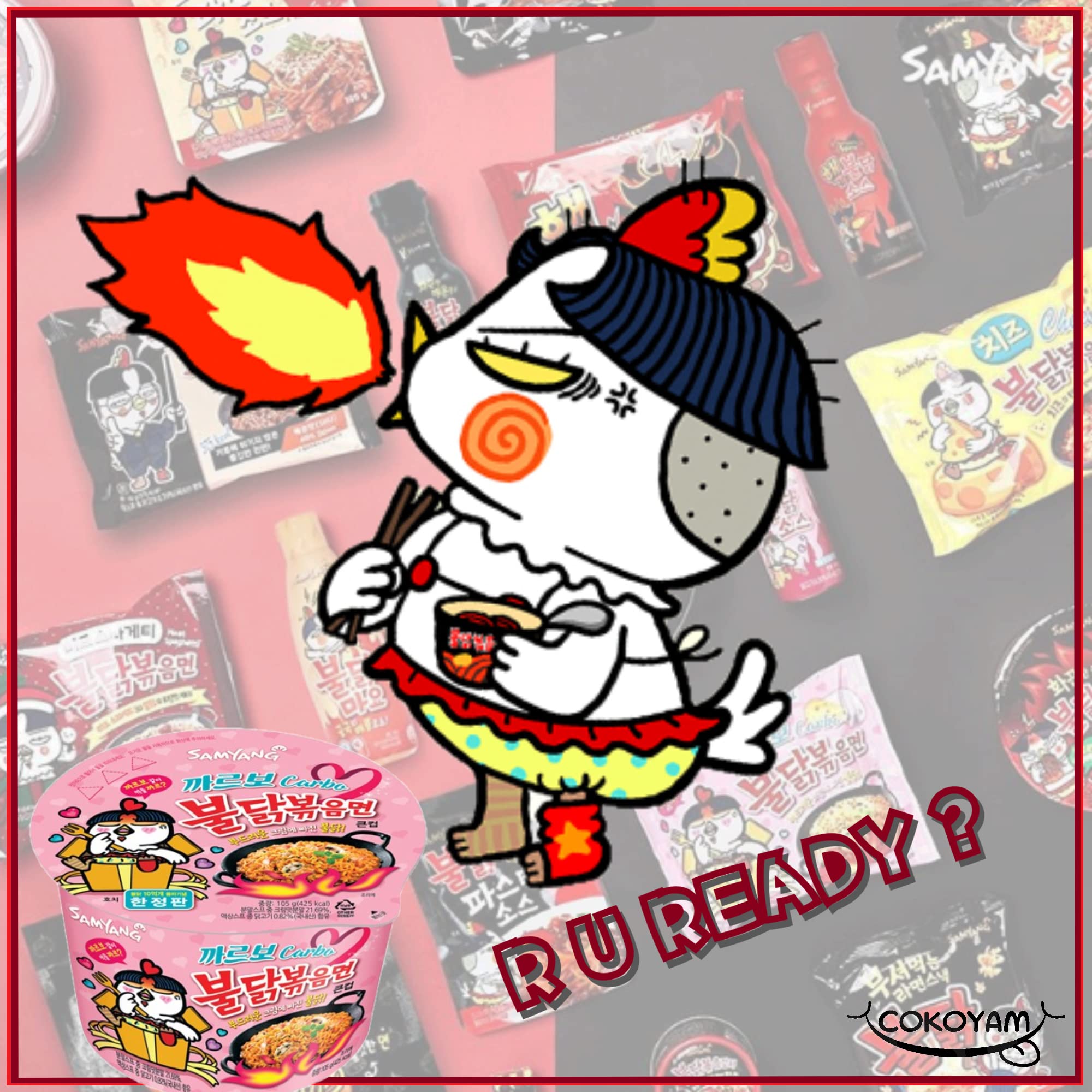 Samyang Carbo Spicy Chicken Fried Cup Noodles 105g (3-Pack) | Korean Instant Ramen | Hot & Spicy Flavor | Quick Meal for Office, Dorm & Late Night Snacks