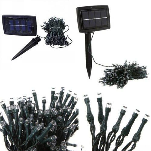 100 LED Solar Powered Fairy Lights - Yellow String Lights for Christmas Decorations, Outdoor Garden, Patio, and Party Lighting