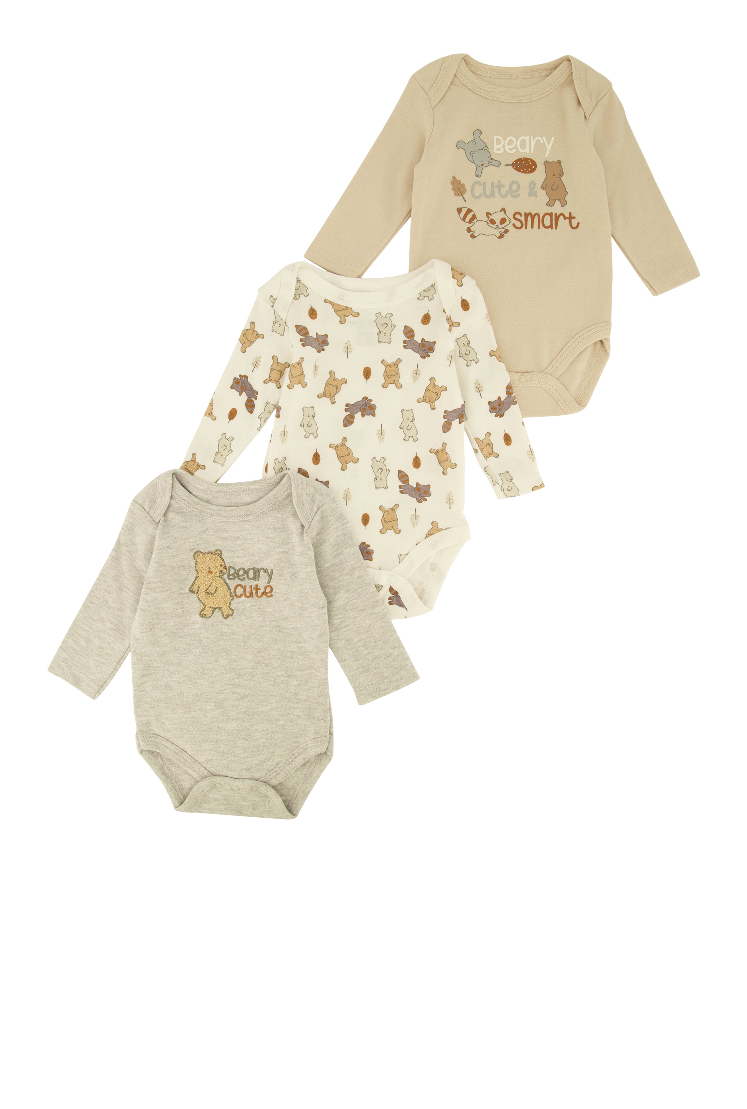 Adorable Baby Boys 0-9 Months Beary Cute Graphic Bodysuits 3-Pack - Soft Cotton Onesies for Newborns & Infants | Perfect for Playtime, Photos & Everyday Wear